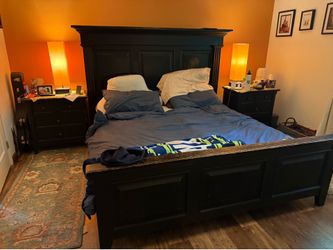 King size bed frame and nightstands