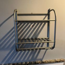 2-Tier Metal Wall Mount Bathroom Shelf