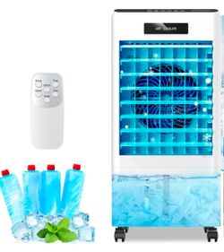 Portable Air Conditioners, 3-in-1 AC Cooling Fan 3 modes 3-Speed with Remote Control & 4 Ice Boxes, Evaporative Air Cooler with 8L Tank 20H Cooling, f