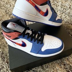 Air Jordan 1 Mid SE Blue/Red/White Size 11.5