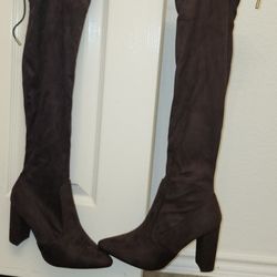 Dark Brown Thigh High Boots