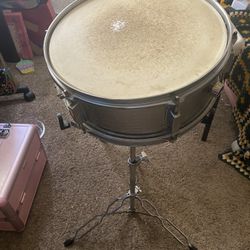 Vintage Snare Drum With Stand 