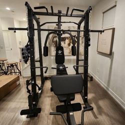 Vesta Smith Machine 1001 | Adj Bench W/ Leg Developer And Preacher Station |Gym Equipment | Fitness | Pulleys|🔴WEIGHTS AND BARBELL SOLD SEPARATELY 🔴