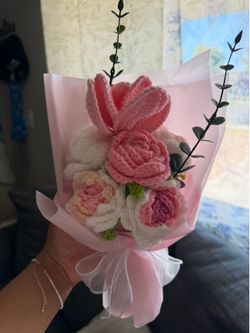 Crochet bouquet pink