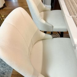 Brand New 24" Counter Height Bar Stools Set of 2, Swivel Bar Stools with Backs, Fabric Upholstered Counter Barstools with Solid Wood Legs for Kitchen 