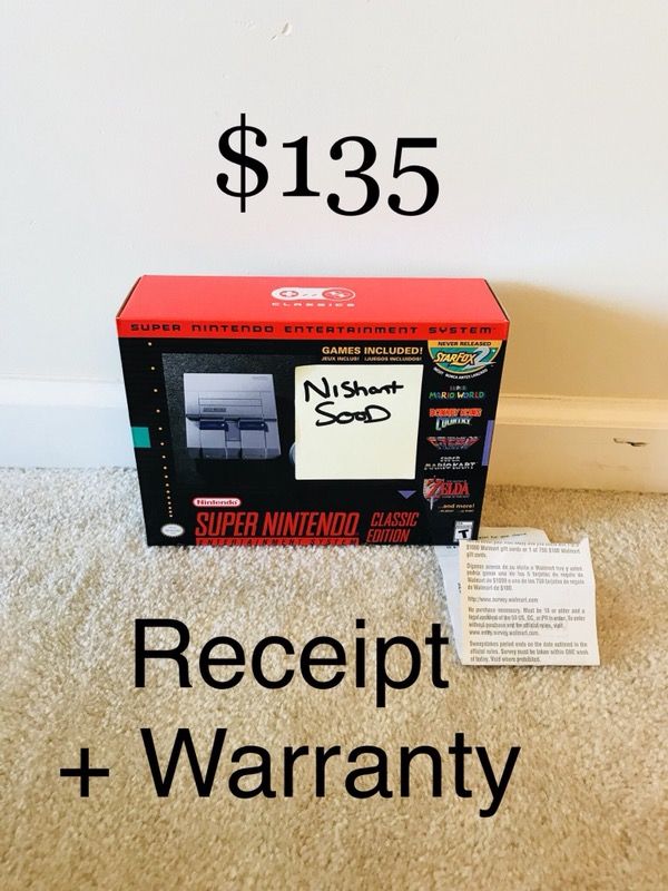 Brand new in box Nintendo SNES (Super Nintendo) console + Receipt + warranty