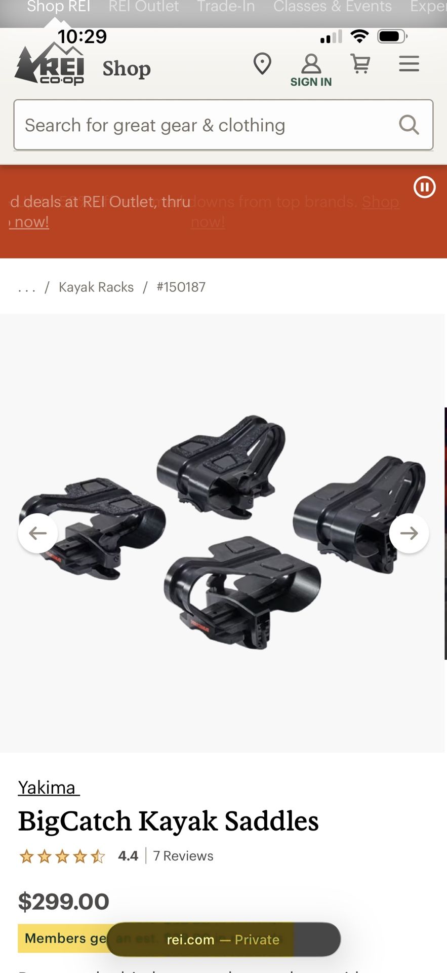 Yakima BigCatch Kayak Saddle