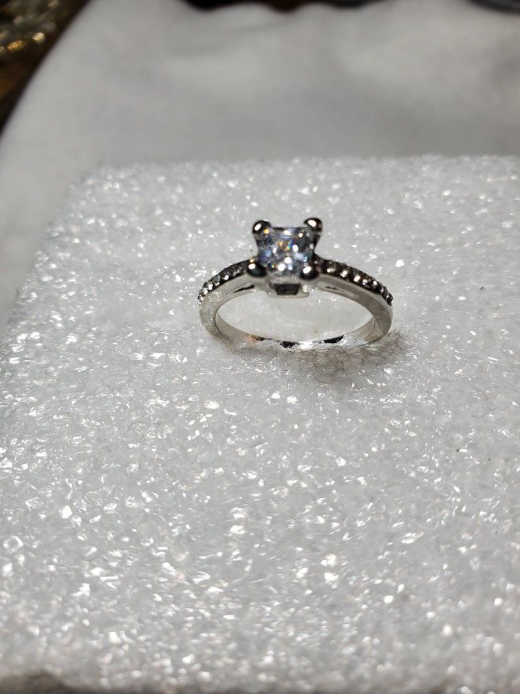 Princess Cut Sterling Silver Ring