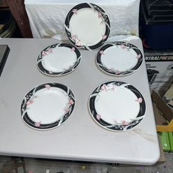 Five China Pearl Dinner Plates