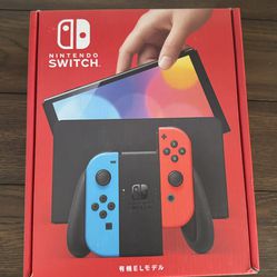 Nintendo Switch with Neon Blue and Neon Red Joy Con Bundle 