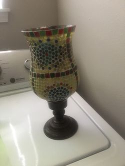 Stained glass candle holder
