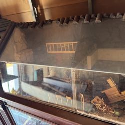 Wooden Glass Vintage Doll House 