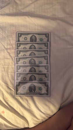 7 $2 dollar bills in sequence 2017