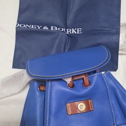Doney  & Bourke Blue Leather Back Pack 
