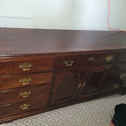 Wood Dresser with Cabinet – 12 Drawers Total