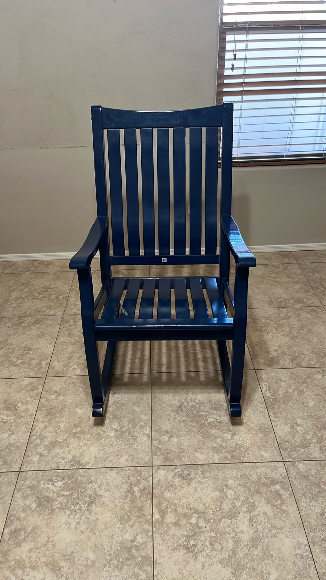 Blue Wood Rocking Chair