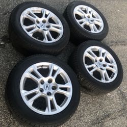 4 — 245/50r17 5x114.3 5x4.5 Stock Acura TL Tsx Toyota Camry Corolla Accord Civic Rims Wheels Good Treads Tires!
