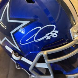 Cee Dee Lamb Autograph Blue Full Size Helmet With Visor Dallas Cowboys 