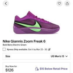 👟 Nike Giannis Zoom Freak 6 – Bold Berry / Electric Green