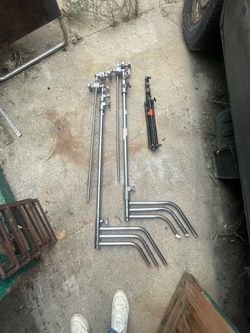 Photo lot - c-stands, seamless, sand bags, apple box