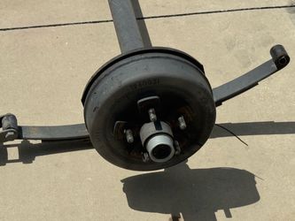 Trailer Axle with Brake Drum and Leaf Springs