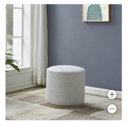 Swivel Ottoman Grey Fabric 