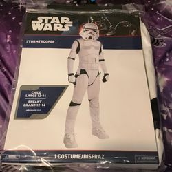 Star Wars Stormtrooper Boys Costume Size Large 12-14-NEW