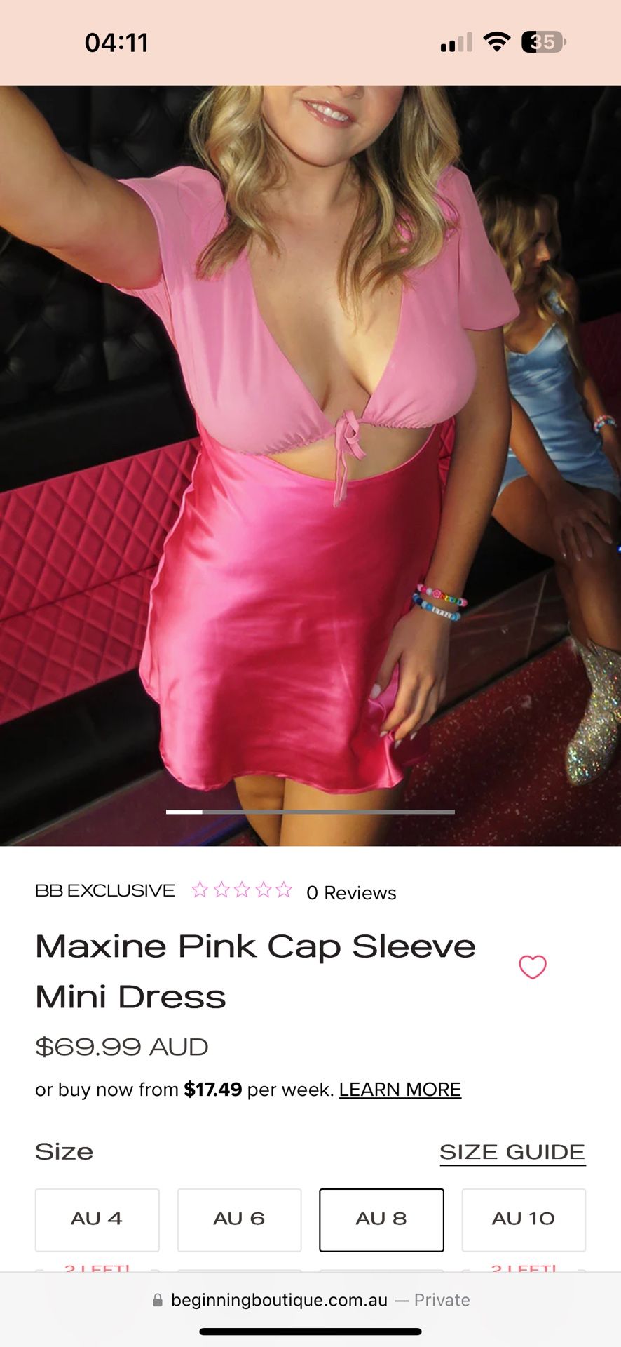 Pink Mini Dress $10
