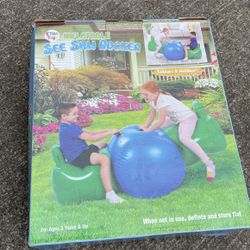 Giant Inflatable See Saw Rocker Sturdy Hard Plastic Helps Promote Balance, Coordination And Large Motor Skills 
