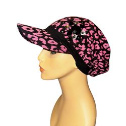How to describe hat:  Fashion Autumn Winter Women Sexy Vintage Pink Black Leopard Printed Hat Beanie Cap Ladies Girls Casual Hat