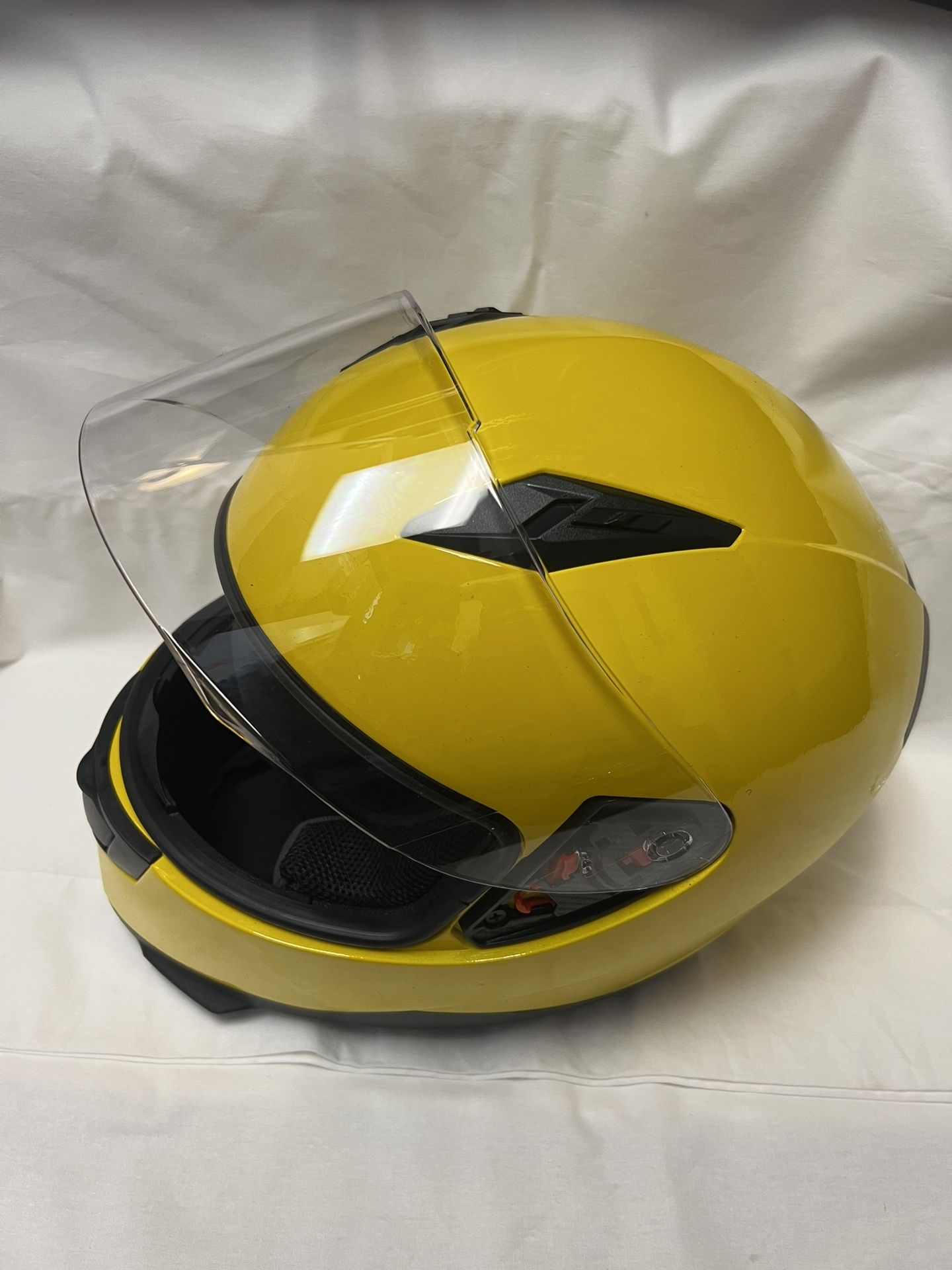 Bike Helmet Yellow With Collar Size M New Dot