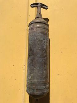 Antique Brass Fire Extinguisher 