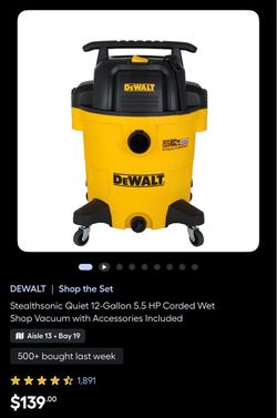 DEWALT Stealthsonic 12-Gallon Wet/Dry Shop Vacuum