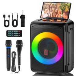 Karaoke Machine for Adult, Portable Home Singing Karaoke Speaker Sytem with RGB Light