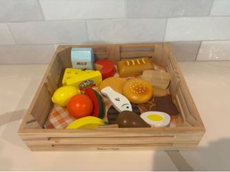 Melissa & Doug Food Groups - Wooden Play Food, 18 pieces plus wooden tray