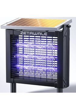Solar Bug Zapper Outdoor, 10W Solar Powered Mosquito Trap, 4500V Fly Trap & Mosquito Killer, 3600mAh Battery, IPX5 Waterproof, Covers Up to 3000 Sq.Ft