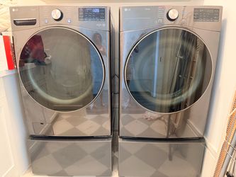 LG ThinQ Front-Load Washer and Dryer Set
