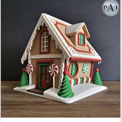 DIY Gingerbread House KIT with options to add lights or hold Christmas candy