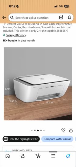 HP DeskJet 2855e Wireless All-in-One Printer