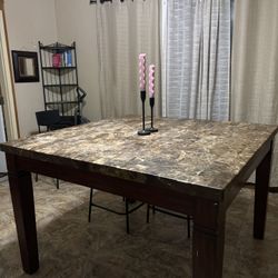 Faux Marble Dining Table – Modern & Sturdy