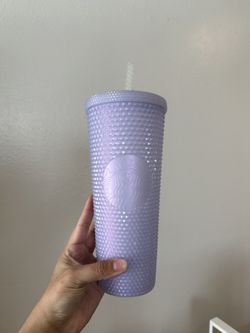 Starbucks Holiday 2021 Lilac Irridescent Studded Jeweled Tumbler Diamond texture