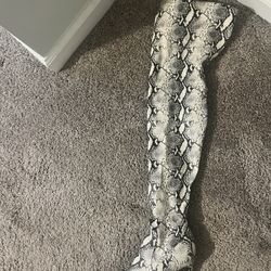 Black and White Thigh High Boots  8.5
