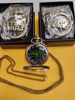 Two for the price of one Star wars pocket watch with chain and case