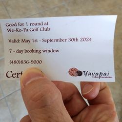 We Ko Pa Golf Cert. Expires 9/30. 
