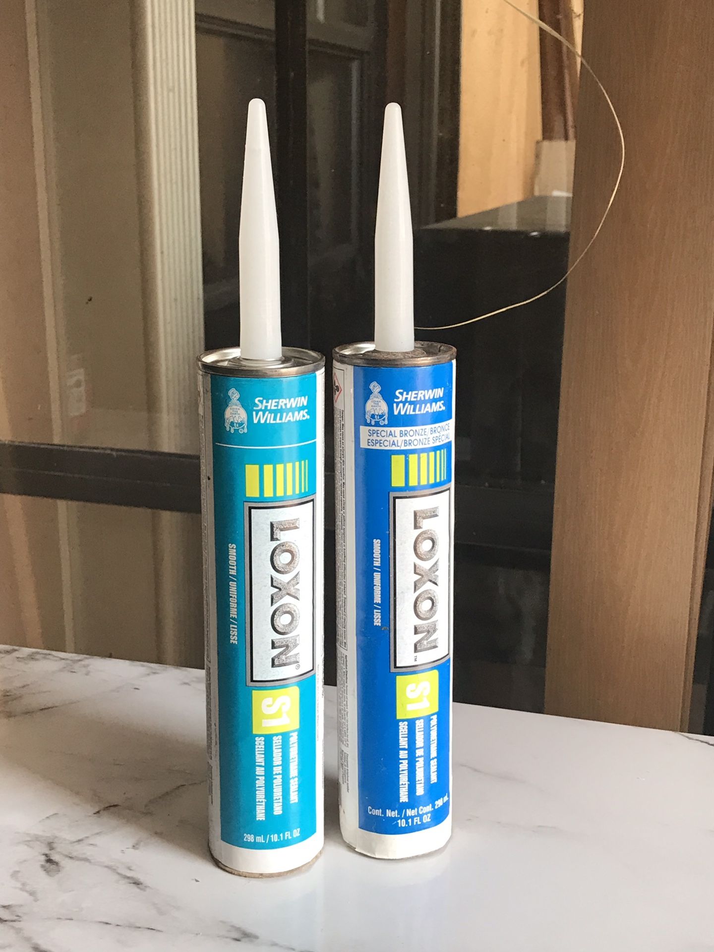 (Box: 24 tubes) Caulking Sealant Tubes - White & Bronze - for Windows Door Bathroom & More (Sherwin Williams - Loxon S1)
