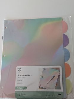 New U Brands 5-Tab Binder Dividers – Holographic