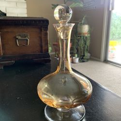 Vintage Genie Bottle With Glass Ball Topper