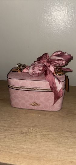 Powder pink cosmetic case coach