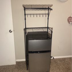 Mini Fridge Plus Storage Space Shelf