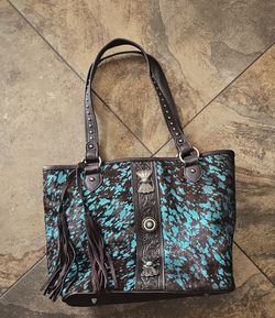 Montana West Real Cow Hide Concealed Carry Purse